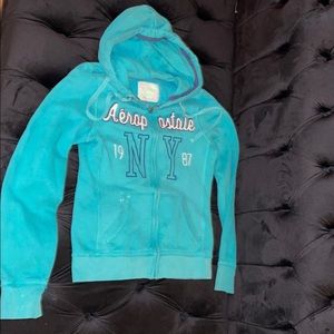 AEROPOSTALE authentic TEAL hoodie jacket. Size XS/TP.